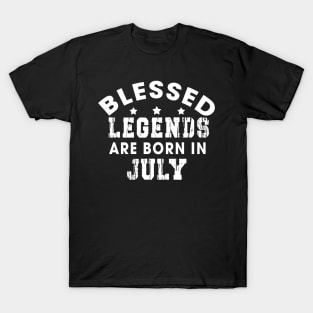 Blessed Legends Are Born In July Funny Christian Birthday T-Shirt